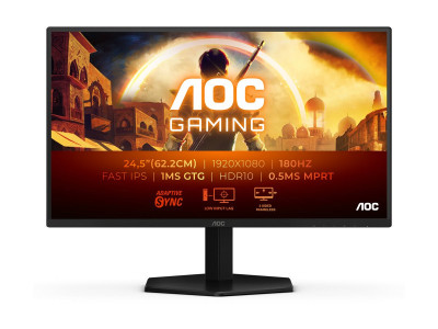 AOC : 24.5IN 16:9 FAST IPS 180HZ 1920X1080 HDMI X 1X 2.0 DP X 1X