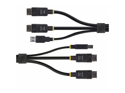 Startech : CABLE KVM DOUBLE DISPLAYPORT D E 1.8M et USB 5GBPS 4K 60HZ