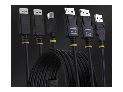 Startech : CABLE KVM DOUBLE DISPLAYPORT D E 1.8M et USB 5GBPS 4K 60HZ