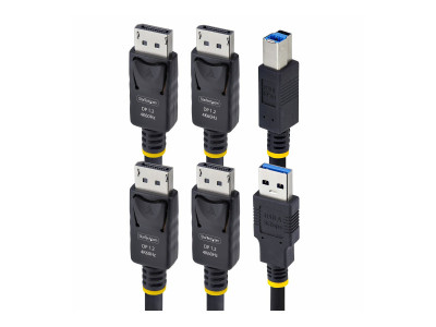 Startech : CABLE KVM DOUBLE DISPLAYPORT D E 1.8M et USB 5GBPS 4K 60HZ