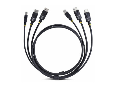 Startech : CABLE KVM DOUBLE DISPLAYPORT D E 1.8M et USB 5GBPS 4K 60HZ