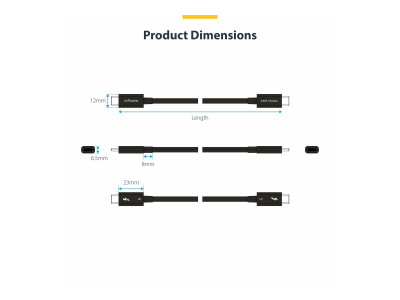 Startech : CABLE THUNDERBOLT 5 de 1M JUS QUA 120GBPS 240W PD 8K 60HZ