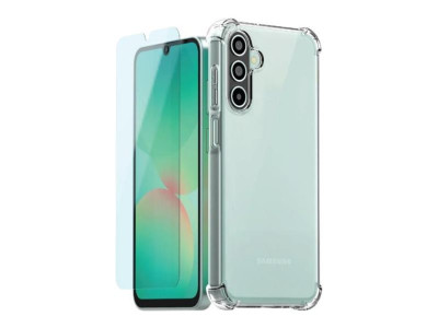 Samsung : CLEAR CASE + TEMPERED GLASS pack DESIGNED pour SAMSUNG A36