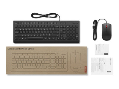 Lenovo : LENOVO ESSENTIAL WIRED COMBO KEYBOARD MOUSE AI