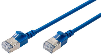 DIGITUS Câble de brassage Slim, cat. 6A, F/FTP, 0,5 m, noir