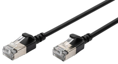 DIGITUS Câble de brassage Slim, cat. 6A, F/FTP, 0,5 m, noir