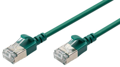 DIGITUS Câble de brassage Slim, cat. 6A, F/FTP, 0,5 m, noir