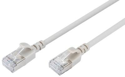 DIGITUS Câble de brassage Slim, cat. 6A, F/FTP, 1,0 m, vert