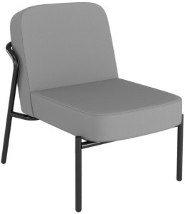 Chaise visiteur d'extérieur PAPERFLOW MEDSO ROUND S, gris