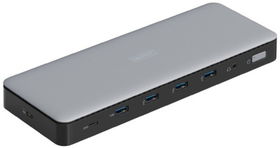 DIGITUS Station d'accueil USB-C, 13 ports, gris/noir