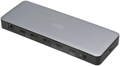 DIGITUS Station d'accueil USB-C, 13 ports, gris/noir