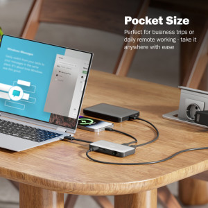 DIGITUS Station d'accueil de voyage, USB-C, 7 ports