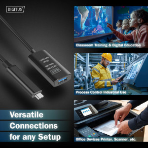 DIGITUS Câble de rallonge actif USB 3.2 Gen1, 10 m