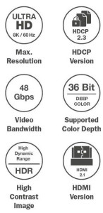 Répartiteur HDMI DIGITUS 8K, 1x2, noir