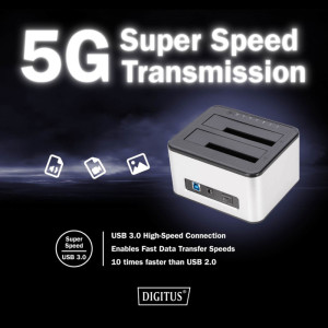 DIGITUS Station d'accueil USB 3.0 Duale SATA HDD 2,5