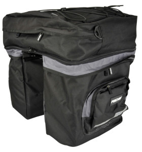 FISCHER Sacoche pour porte-bages de vélo, 3 sacs, noir