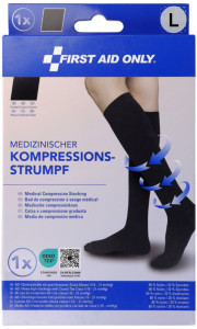 FIRST AID ONLY Kompressions-Strumpf, kniehoch, M, schwarz