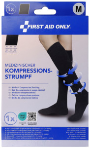 FIRST AID ONLY Kompressions-Strumpf, kniehoch, XXL, schwarz