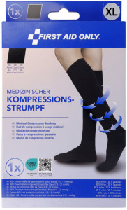 FIRST AID ONLY Kompressions-Strumpf, kniehoch, XXL, schwarz