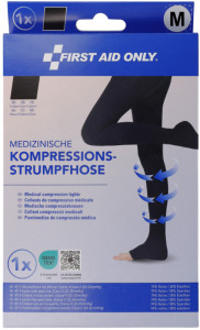 FIRST AID ONLY Kompressions-Strumpfhose, M, schwarz