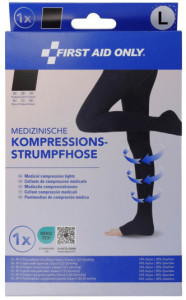 FIRST AID ONLY Kompressions-Strumpfhose, M, schwarz