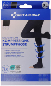 FIRST AID ONLY Kompressions-Strumpfhose, M, schwarz
