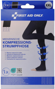FIRST AID ONLY Kompressions-Strumpfhose, M, schwarz