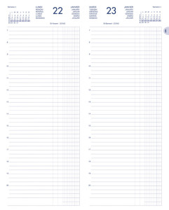 LECAS Agenda journalier Long Euros Cents, 2026, noir