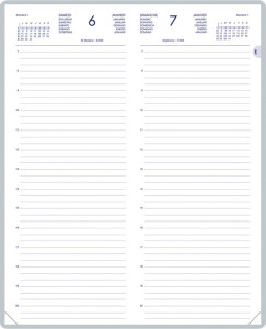 LECAS Agenda journalier Long Travers 2026, 140 x 350 mm,noir