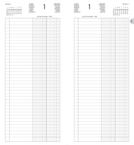 LECAS Agenda de la Banque Long 2026, 150 x 340 mm, 2 volumes