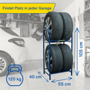 GOODYEAR KFZ-Reifenregal, für 4 Reifen, blau