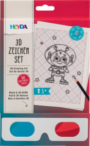 HEYDA Kit de dessin 3D, bloc avec lunettes 3D