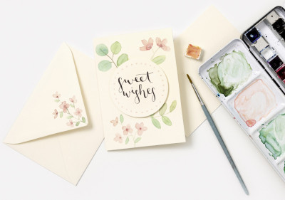 folia Kit de cartes pliantes, 105 x 150 mm, vieux rose