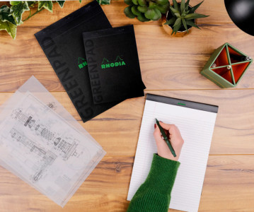 RHODIA Bloc-notes GREENPAD, A4, quadrillé, noir