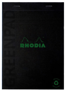 RHODIA Bloc-notes GREENPAD, A4, quadrillé, noir