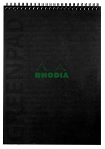 RHODIA Bloc reliure intégrale GREENPAD, A4+, quadrillé, noir