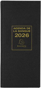 EXACOMPTA Agenda Banquier long, 1 volume, 2026, noir