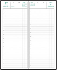 EXACOMPTA Agenda de bureau 1 jour Long, 2026, noir