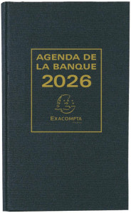 EXACOMPTA Agenda Banquier large, 1 volume, 2026, noir