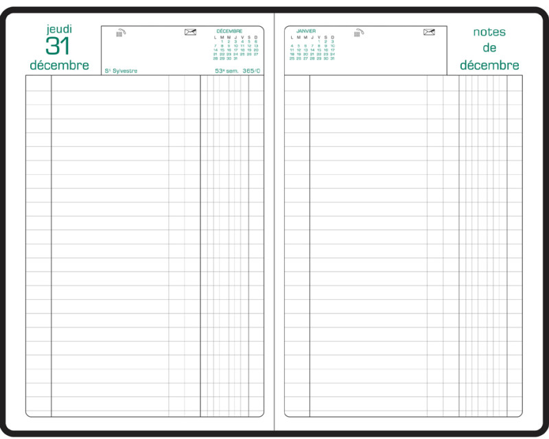 EXACOMPTA Agenda Carré Euro/Cents, 135 x 210 mm, 2026, noir