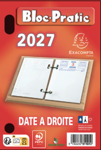 Exacompta Bloc de bureau Bloc-Pratic, 2026, date à droite