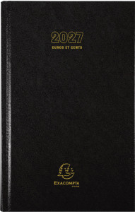 EXACOMPTA Agenda Carré Euro/Cents 135 x 210 mm, 2026,assorti