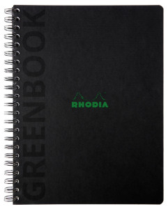 RHODIA Cahier à spirale GREENPAD, A4+, ligné, noir