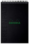 RHODIA Bloc reliure intégrale GREENPAD, A5+, quadrillé, noir