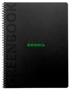 RHODIA Cahier à spirale GREENPAD, A5+, quadrillé, noir