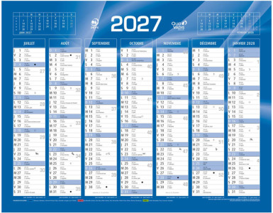 QUO VADIS Calendrier de banque bleu, 430 x 335 mm, 2026
