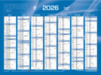 QUO VADIS Calendrier de banque bleu, 550 x 405 mm, 2026