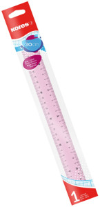 Kores Règle plate, 150 mm, transparent, assorti
