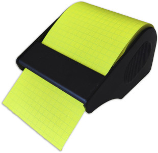 Rouleau de notes autocollantes RNK Verlag avec distributeur, à carreaux, jaune pastel