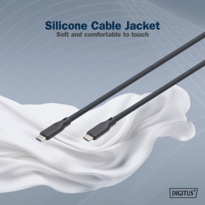 DIGITUS Câble USB 4.0 en silicone, USB-C, 0,5 m